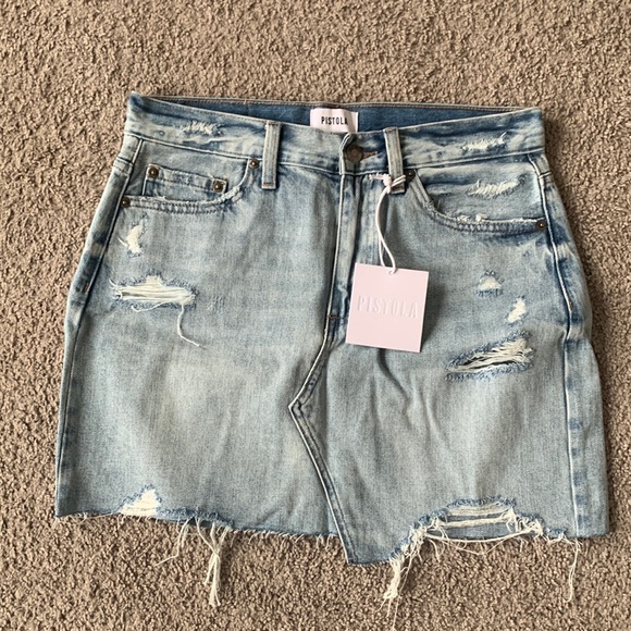 PISTOLA RUMI HIGH RISE CUT OFF SKIRT - DOLORES PARK SIZE 28 - Picture 3 of 4